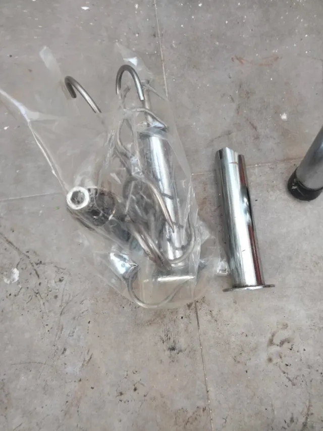 2 Barras cromadas acero para colgar embutidos