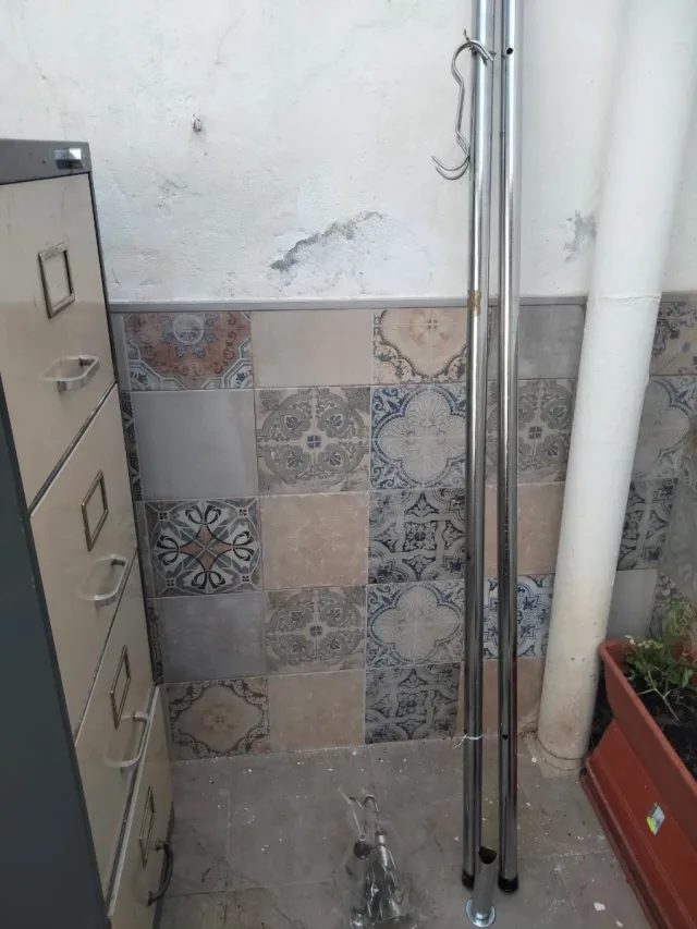 2 Barras cromadas acero para colgar embutidos