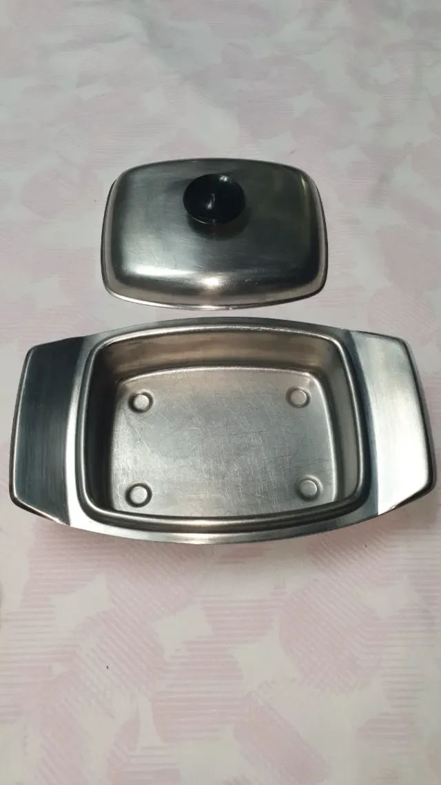 Manteigueira Inox com Tampa Preta