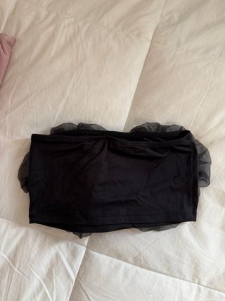 Top banda Zara flores negro