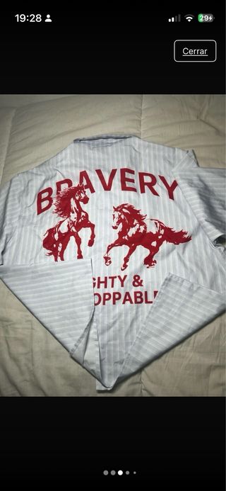 Camisa corta a rayas S