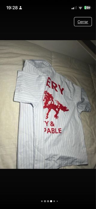 Camisa corta a rayas S