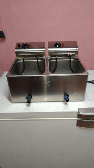 Freidora doble acero inoxidable