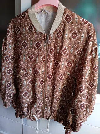 Bomber Jacket Marrón y Dorado Talla M/L