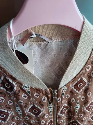 Bomber Jacket Marrón y Dorado Talla M/L