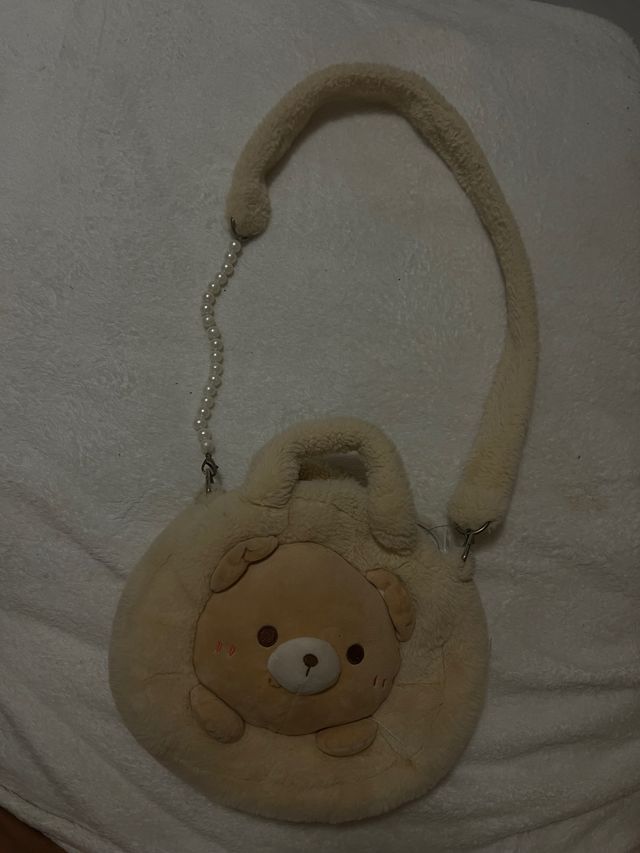 Bolso peluche oso perla