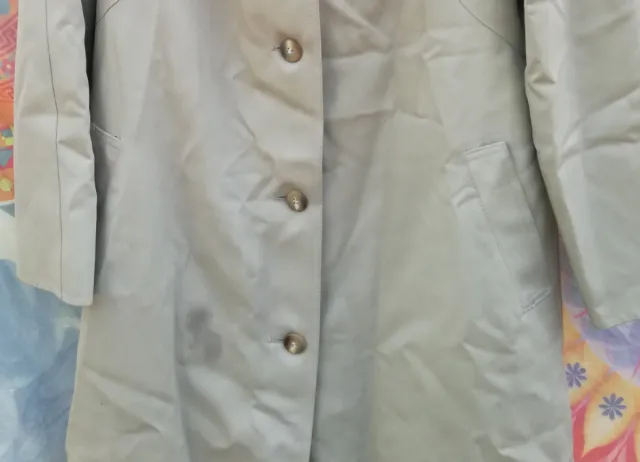 ABRIGO GABARDINA BEIGE CLARO CON BORREGUITO BLANCO