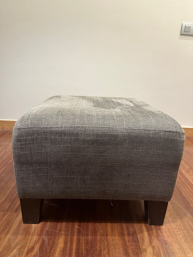 Puff tapizado tela y madera
