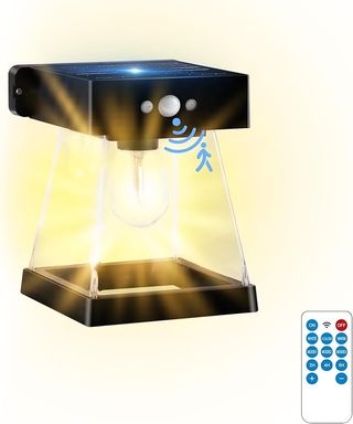 Farola Solar Exterior Negra Transparente