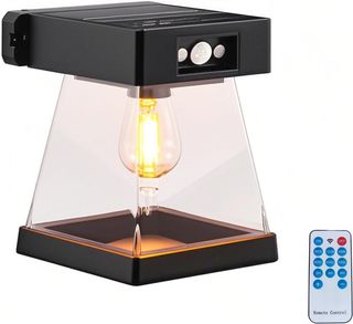 Farola Solar Exterior Negra Transparente