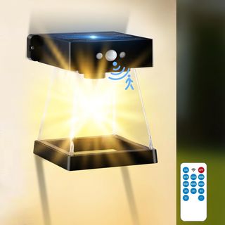 Farola Solar Exterior Negra Transparente