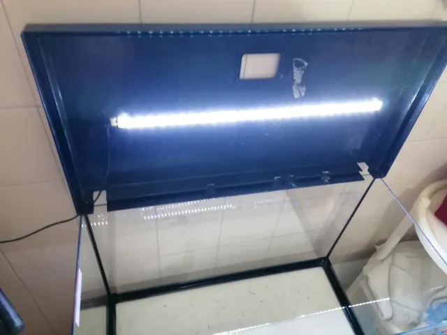 Pecera 78L con luz LED y marcos negros