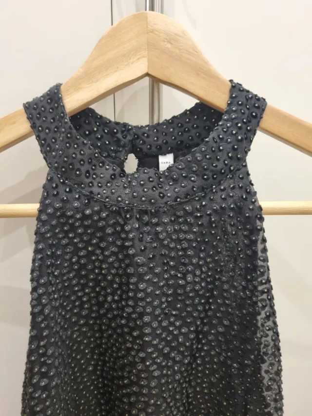 Vestido fiesta cuello halter Zara negro