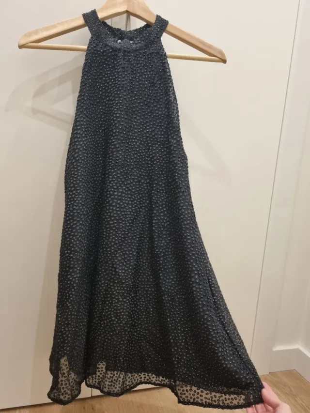 Vestido fiesta cuello halter Zara negro