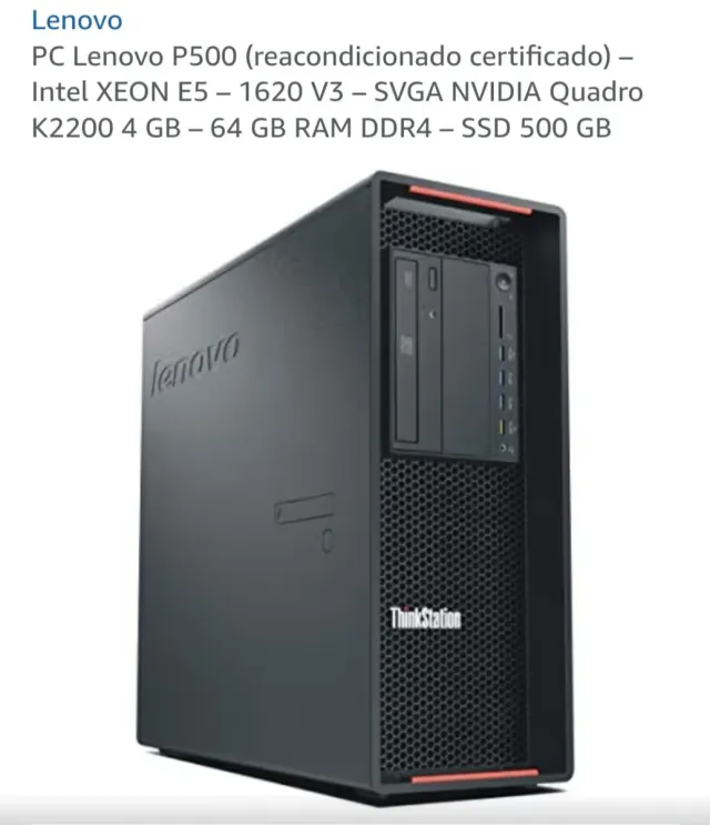 PC Lenovo P500 Workstation Reacondiciona, Grado A