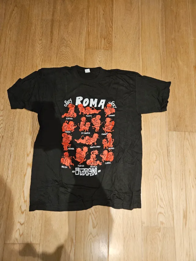 Camiseta negra Sexy Roma Italia
