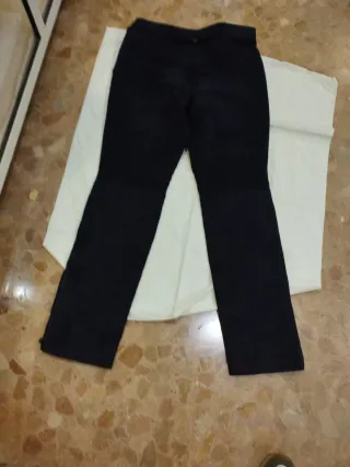 Pantalones de ante marino para mujer