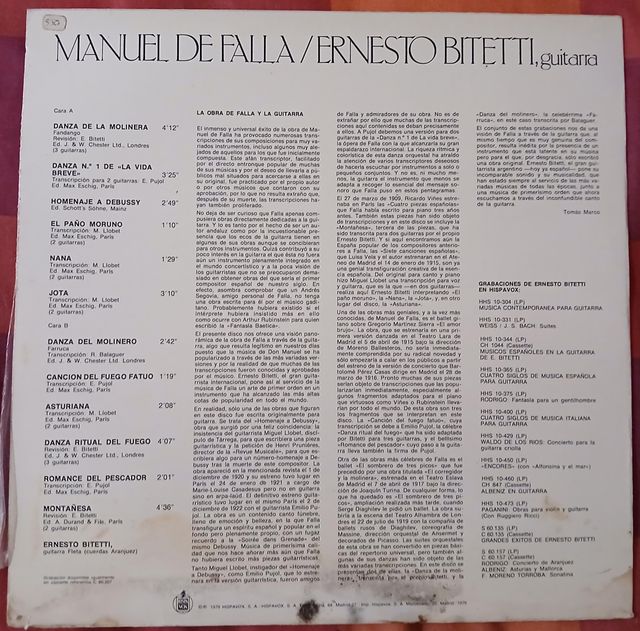 Manuel de Falla: Ernesto Bitetti Guitarra