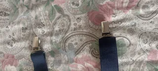 Bretelle uomo blu con clip argento