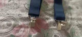 Bretelle uomo blu con clip argento