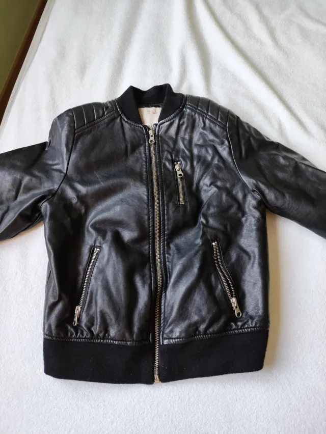 Chaqueta cuero niño/niña negra