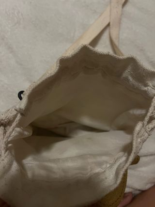 Bolso de tela con orejas y frase