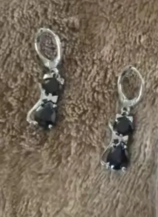Collar y Pendientes Gato Negro Plata 925