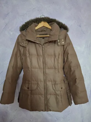 Abrigo Parka Cortefiel mujer beige/marrón