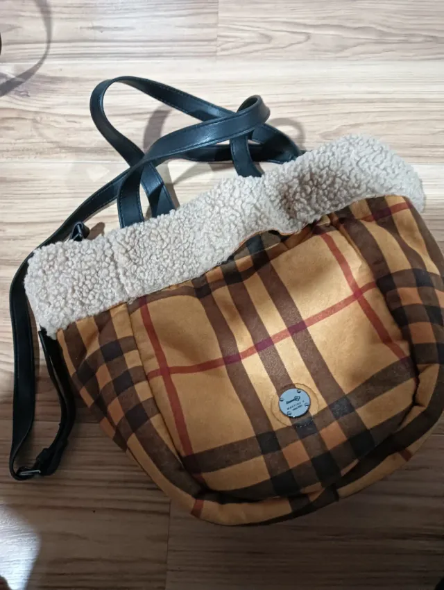 Bolso Martina K cuadros marrón y amarillo