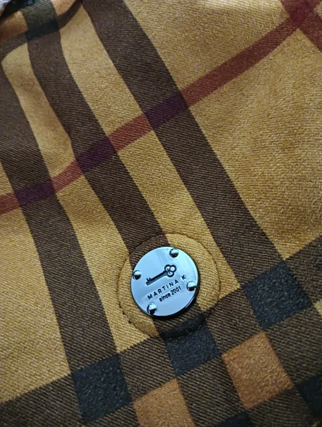 Bolso Martina K cuadros marrón y amarillo