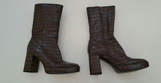 Botines Stradivarius Marrones Tacón Plataforma