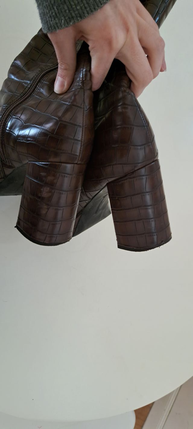 Botines Stradivarius Marrones Tacón Plataforma