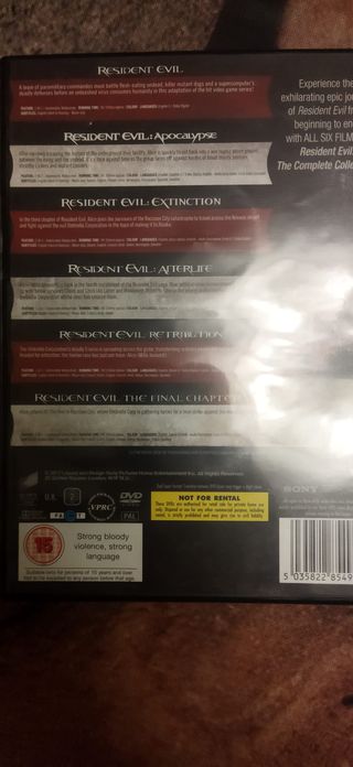 Saga Resident Evil Completa DVD (Inglés)