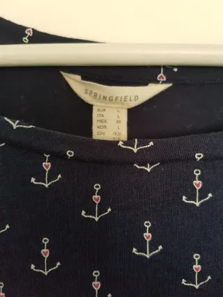 Camiseta manga larga mujer Springfield azul marino