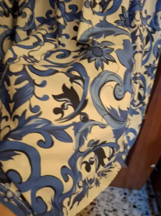 Gonna lunga donna fantasia blu e bianca