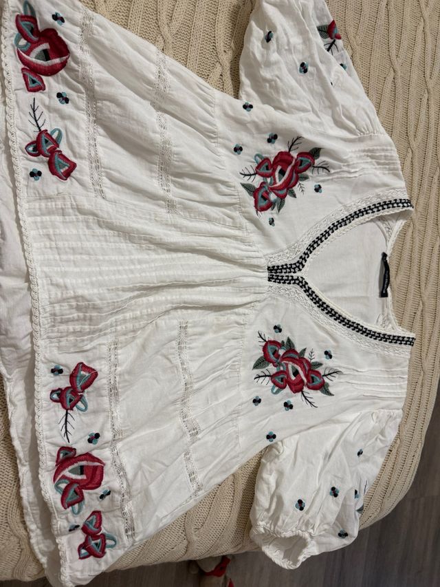 Blusa bordada talla única