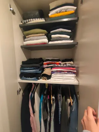 Armario 4 puertas madera y cristal