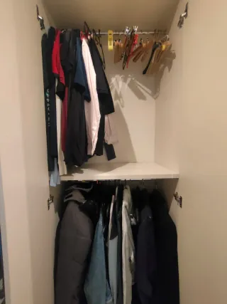 Armario 4 puertas madera y cristal