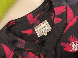 Camisa SikSilk Negra Estampado Loros XL