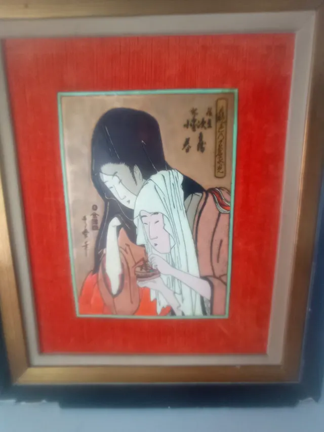 Cuadro Antiguo Kitagawa Utamaro S. XVIII