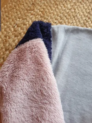 Sudadera mujer gris y rosa