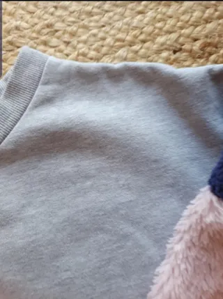 Sudadera mujer gris y rosa