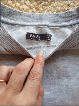 Sudadera mujer gris y rosa