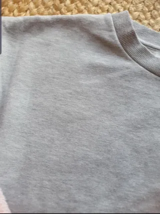 Sudadera mujer gris y rosa