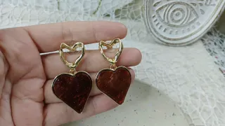 Pendientes Corazón Ámbar y Acero