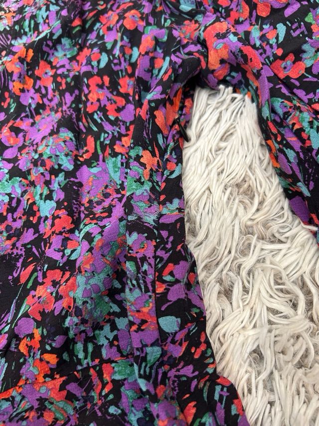 Vestido Zara Estampado Flores Morado