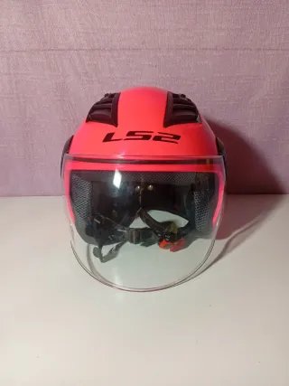 Casco Jet LS2 Rosa Fluor