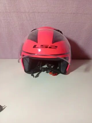 Casco Jet LS2 Rosa Fluor