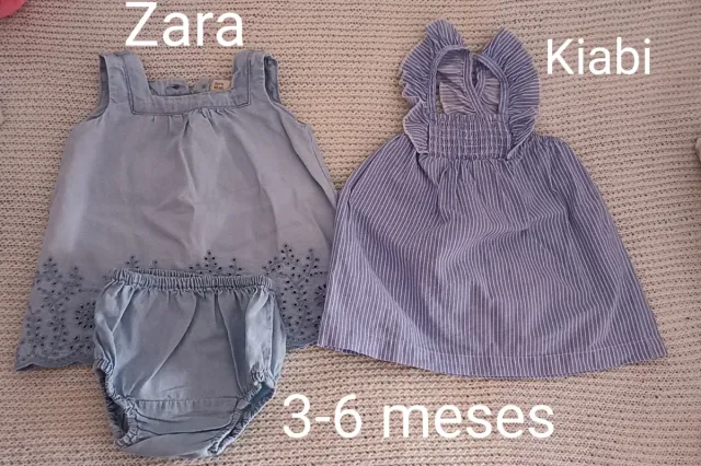 Lote 2 vestidos bebé Zara y Kiabi 3-6 meses