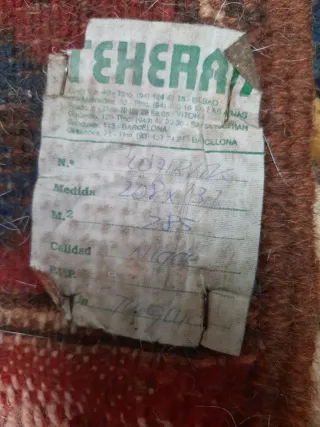 Alfombra 100% Lana Azul y Roja